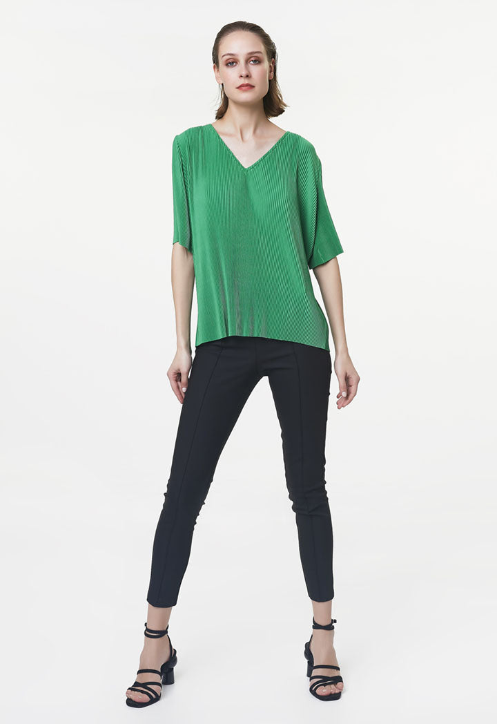 Ipekyol T-Shirt V-Neck S/ Green - Wardrobe Fashion