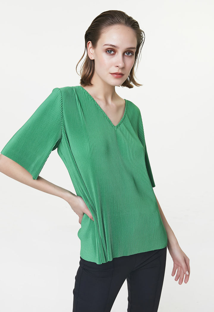 Ipekyol T-Shirt V-Neck S/ Green - Wardrobe Fashion