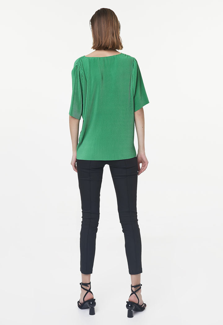 Ipekyol T-Shirt V-Neck S/ Green - Wardrobe Fashion