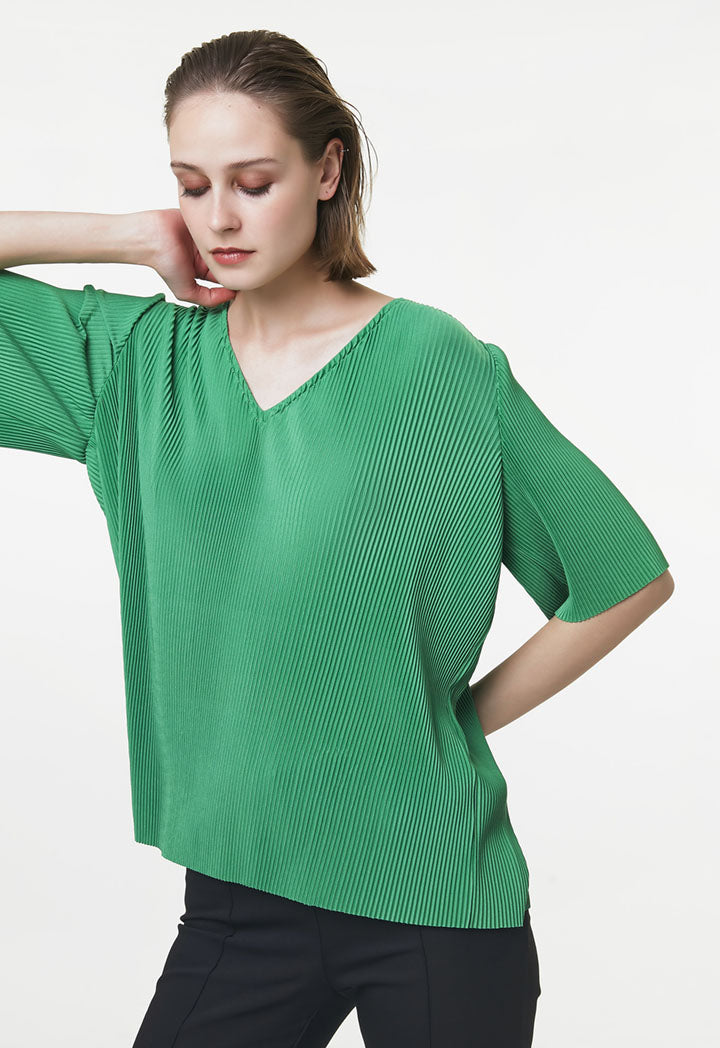 Ipekyol T-Shirt V-Neck S/ Green - Wardrobe Fashion