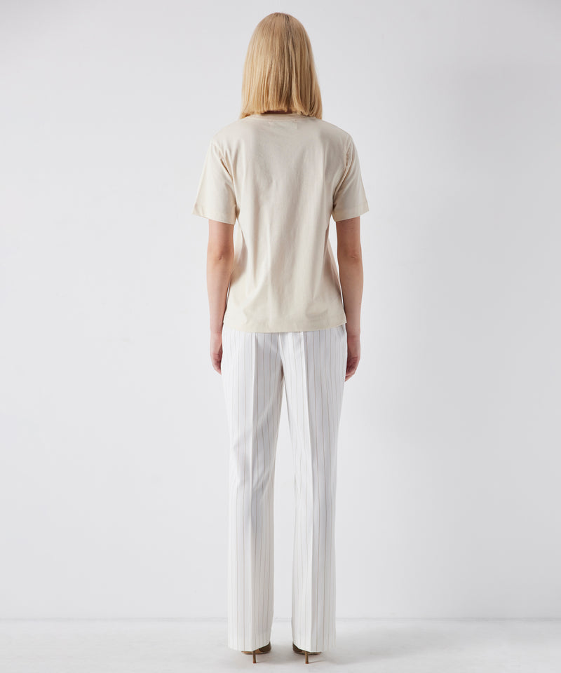 Ipekyol Slogan-Embroidered T-Shirt Oil