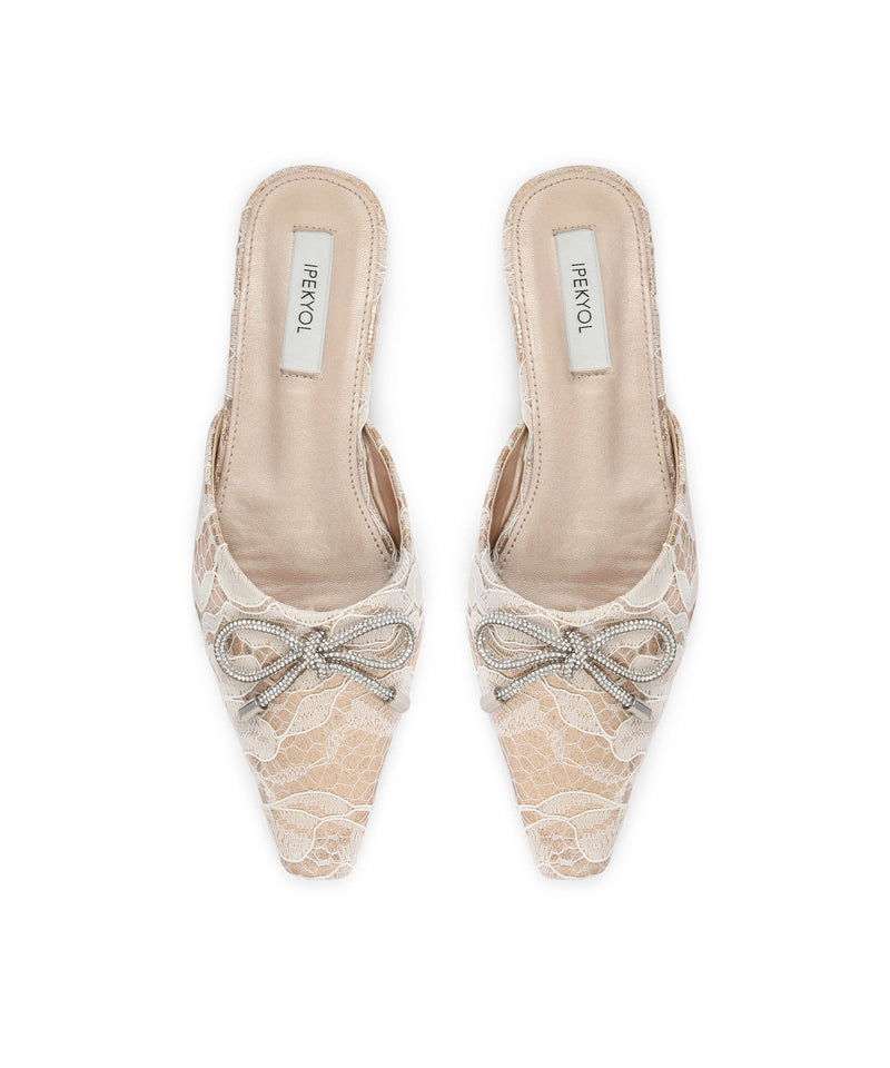 Ipekyol Lace Woven Slippers  White