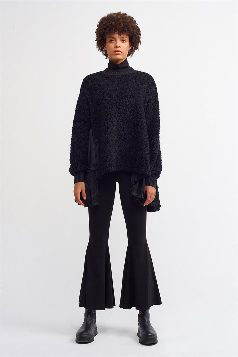 Nu Asymmetrical Hem Sweater Black