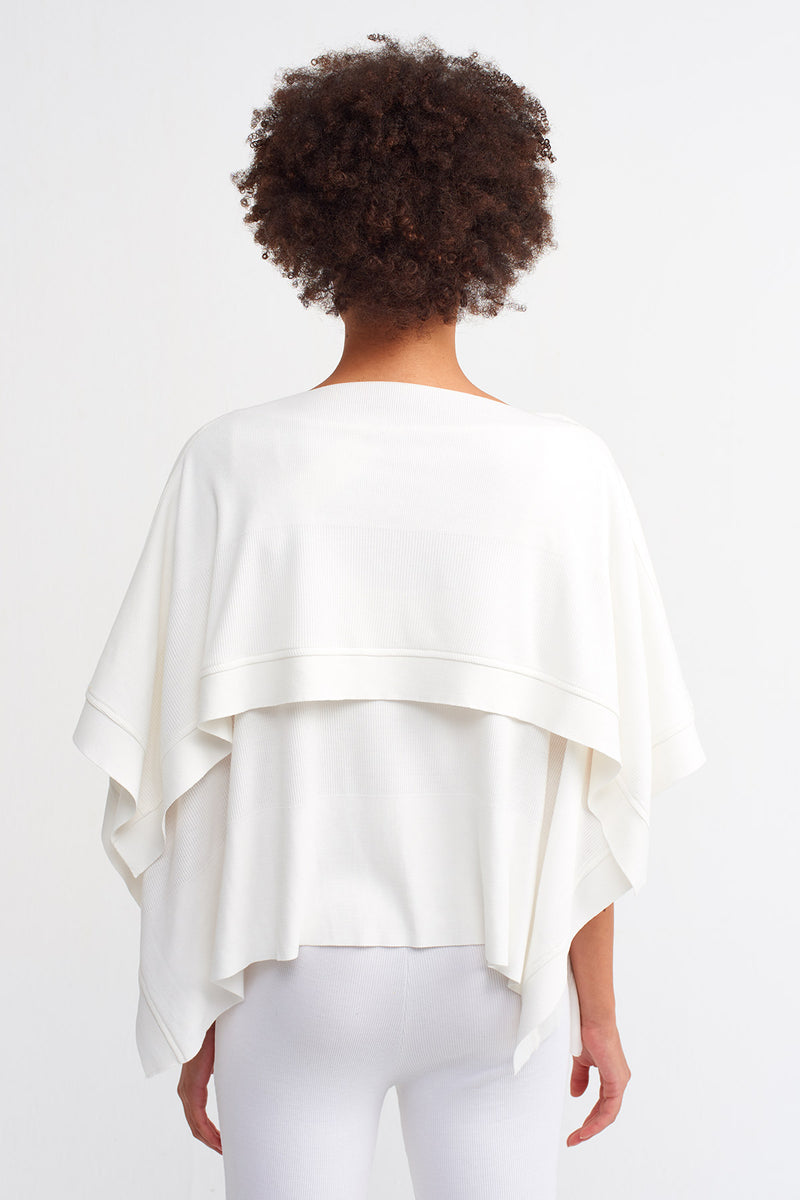 Nu  Knit Detailed Crop Top Off White