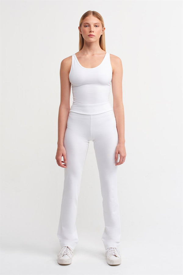 Nu Knit Normal Waist Trouser White