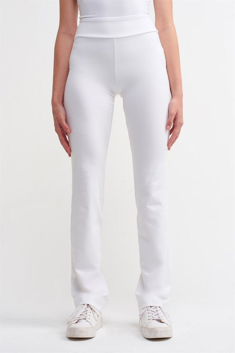 Nu Knit Normal Waist Trouser White