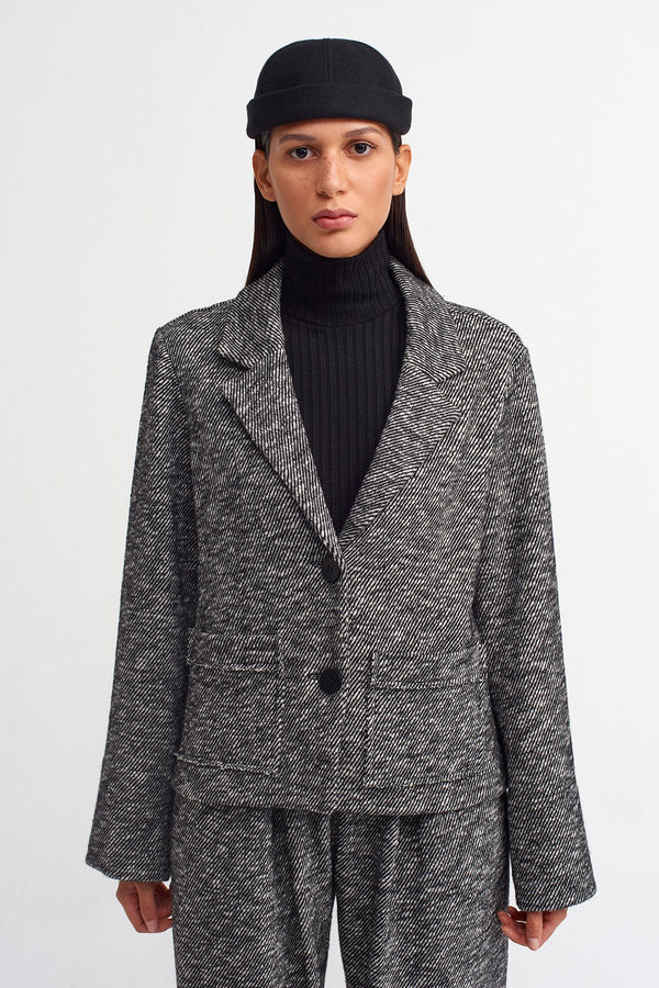 Nu Wool Single Breated Jacket Grey Melanj