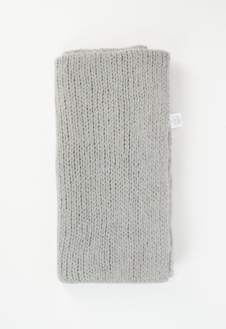 Choice Knitted Solid Wrap Around Winter Scarf Grey
