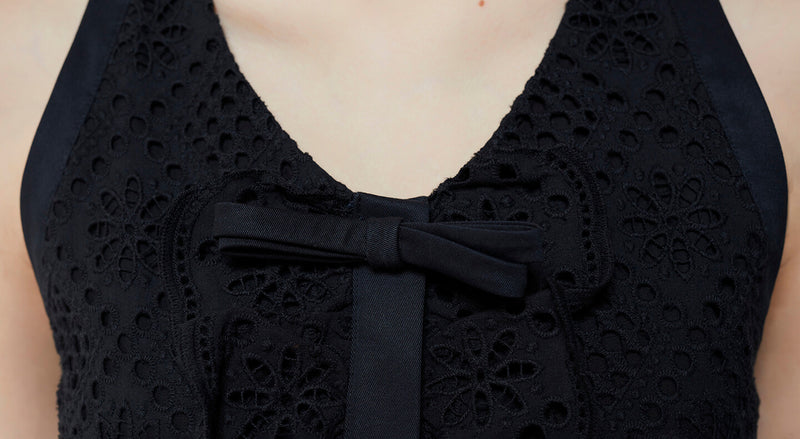 Machka Embroidered Mini Dress Black
