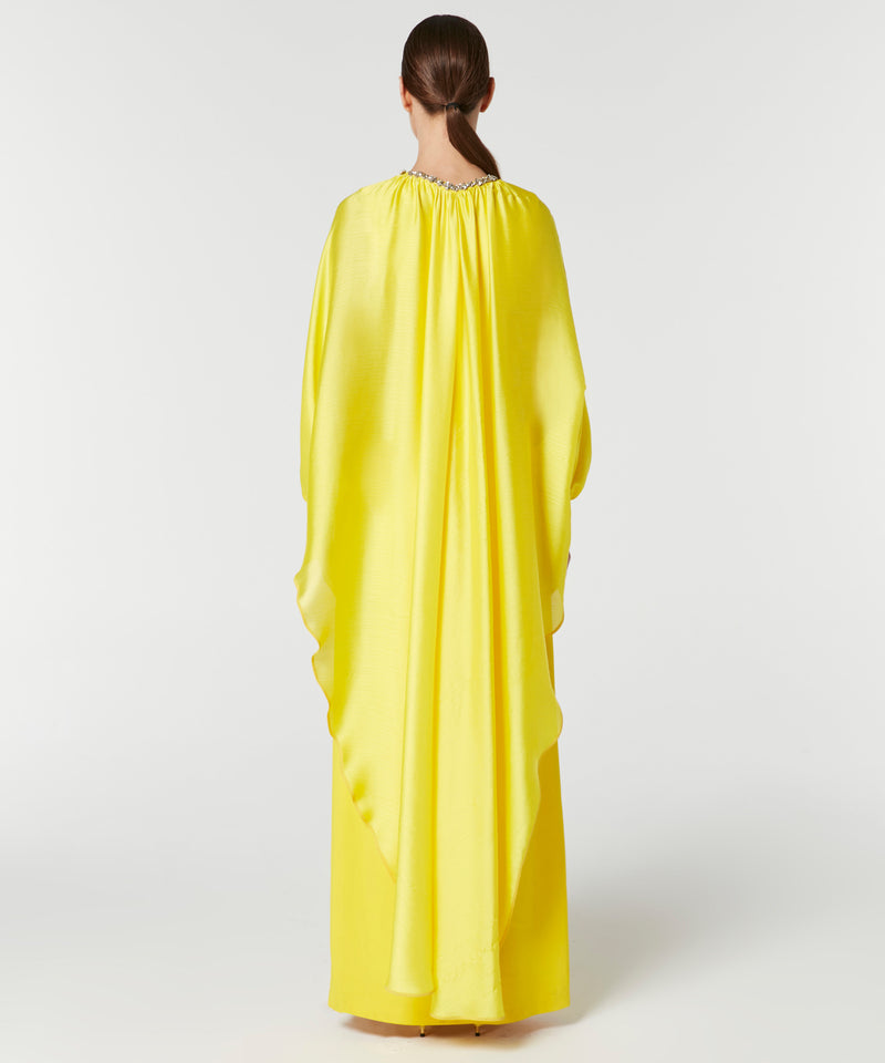 Machka Jewel Neck Cape Dress Yellow