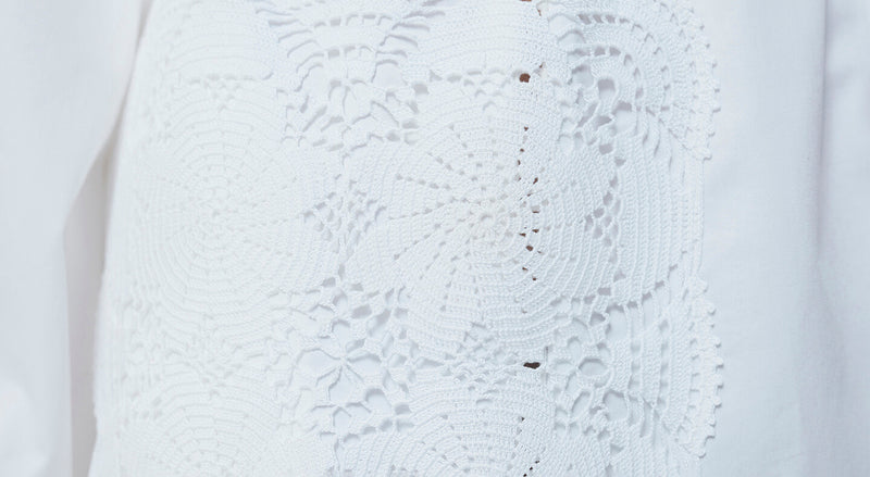 Machka Die-Cut Embroidered Dress White