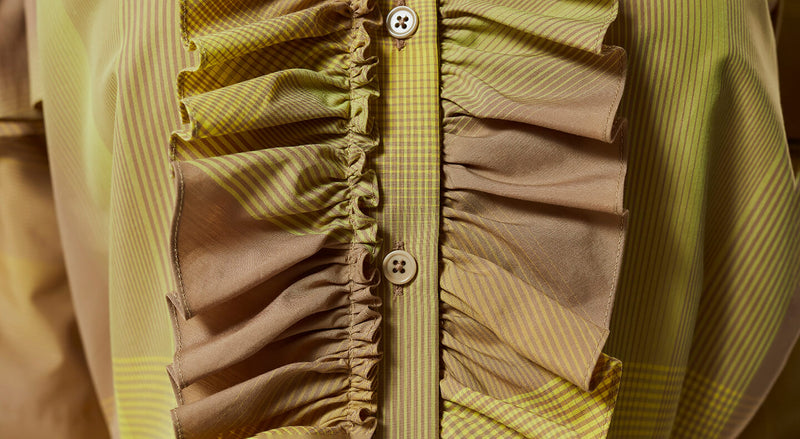 Machka Printed Ruffle Detail Blouse Yellow