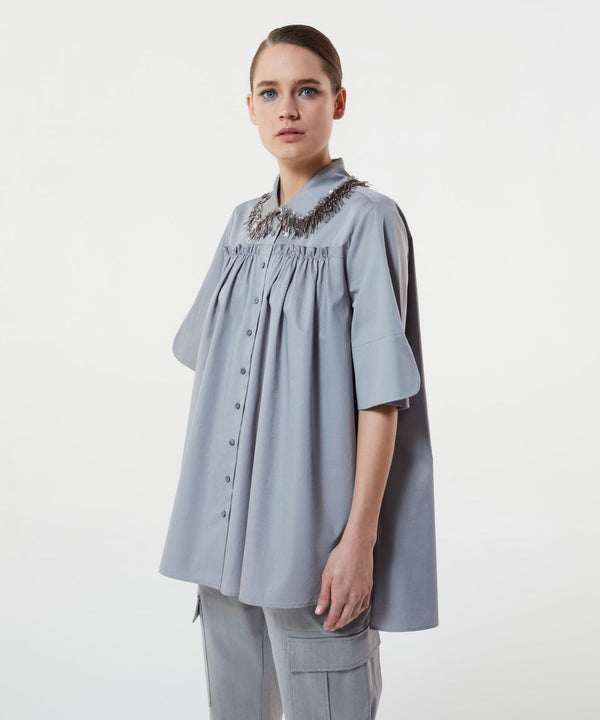 Machka Collar-Embellished Shirt Grey
