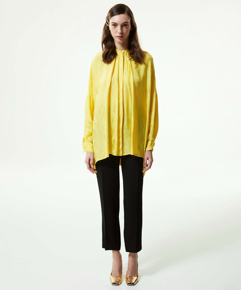 Machka Jacquard Print Oversize Blouse Yellow