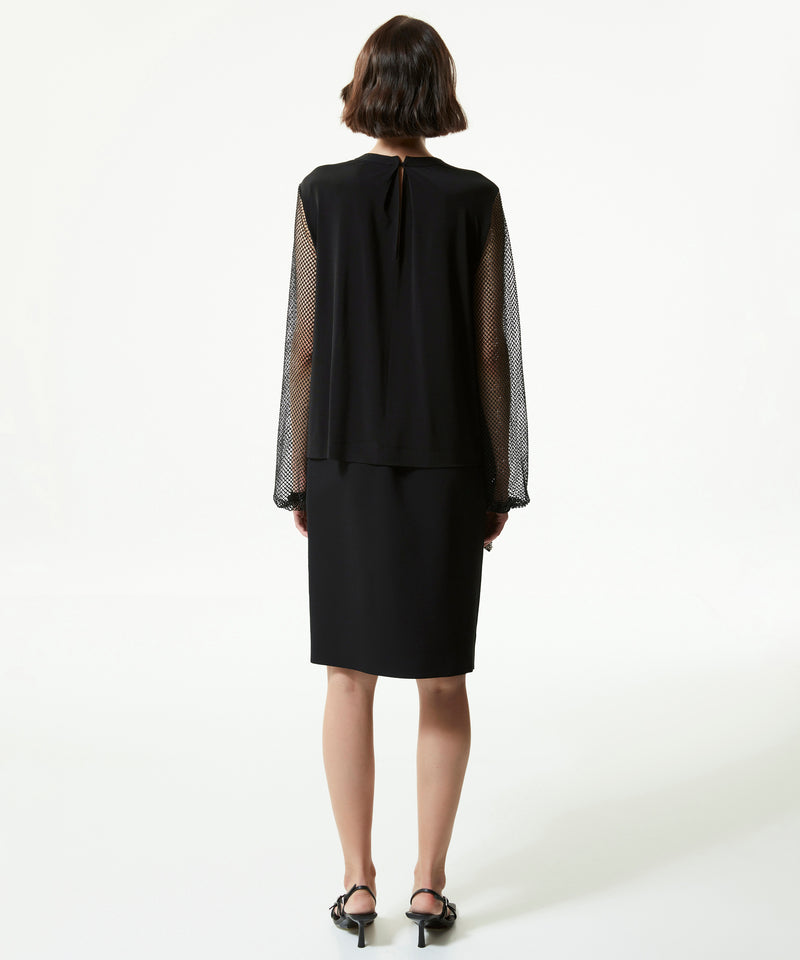 Machka Blouse With Micro Crystal Stones Black