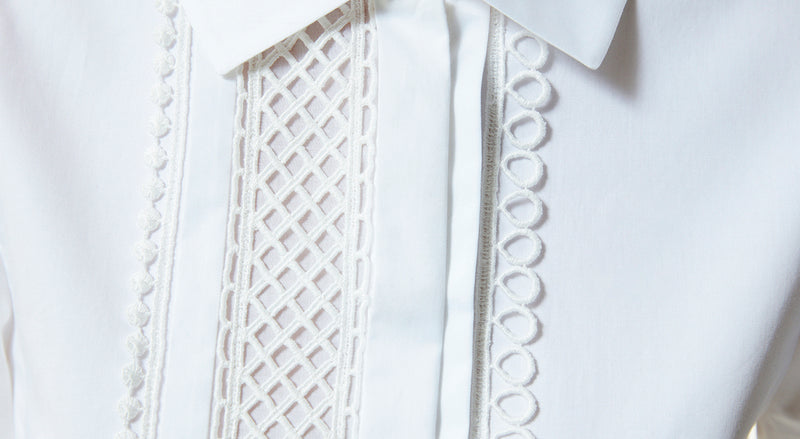 Machka Embroidered Poplin Shirt White