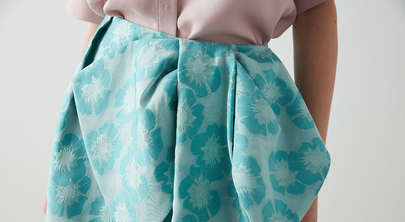 Machka Jacquard Bow Detail Skirt Turquaz