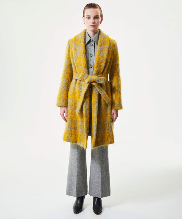 Machka Wool Blend Coat With Belt Yellow
