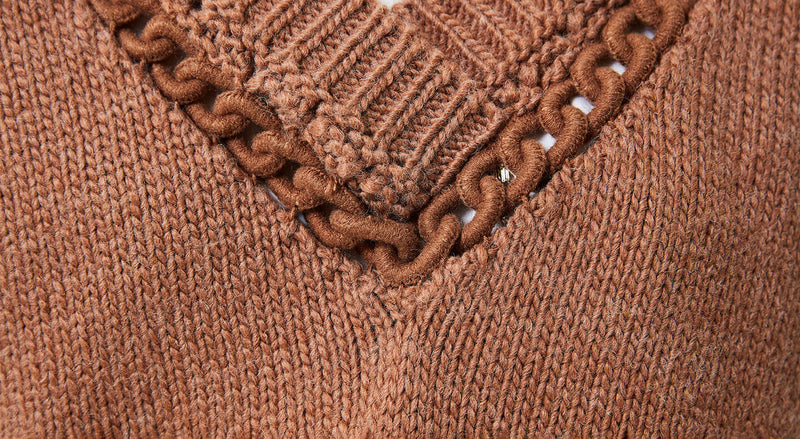 Machka Sweater With Chain Accessories Camel