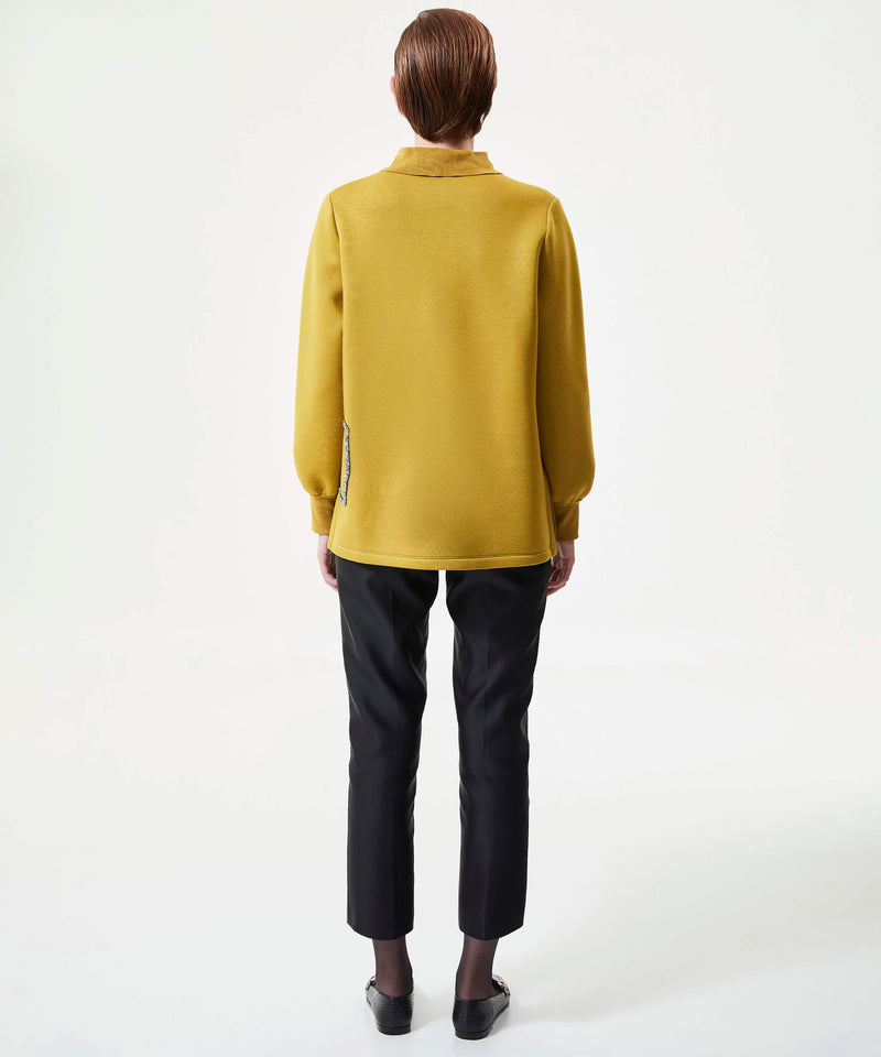Machka Bow-Embroidered Sweatshirt Mustard