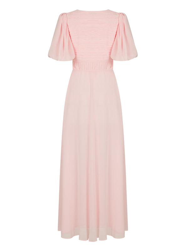 Nocturne Dress Pleat S/S Pink - Wardrobe Fashion