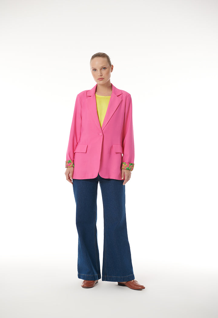 Choice Classic Blazer With Printed Lining Pink