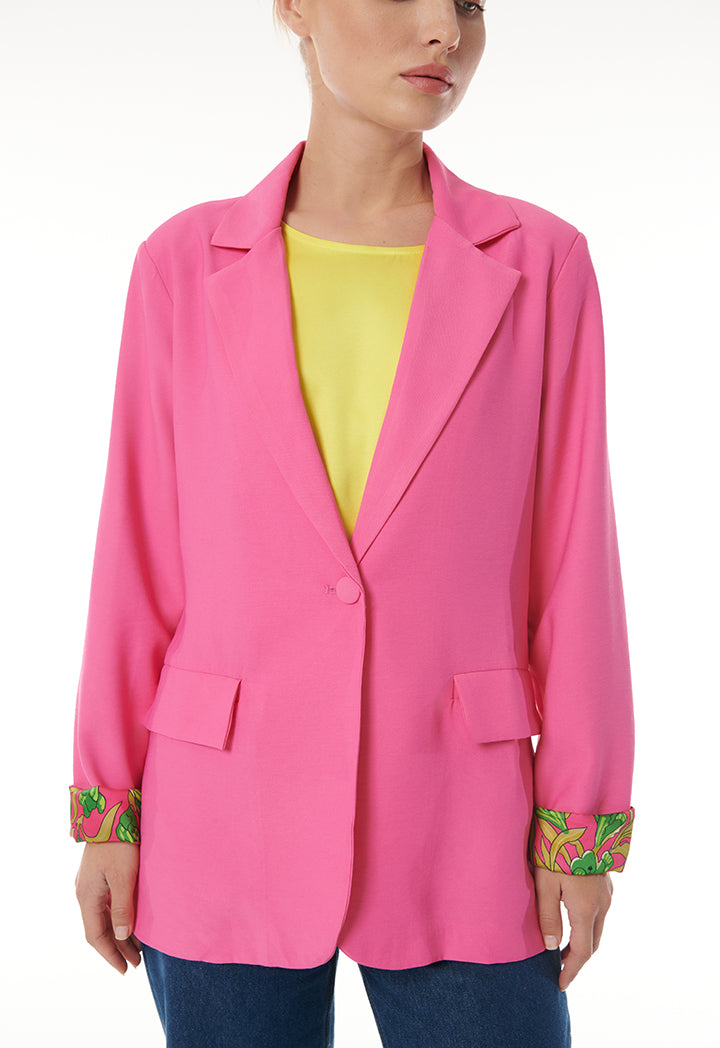 Choice Classic Blazer With Printed Lining Pink