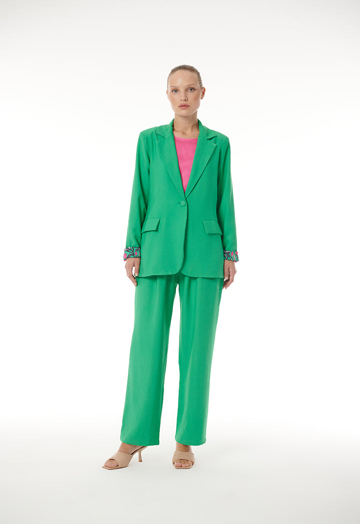 Choice Classic Blazer With Printed Lining Green