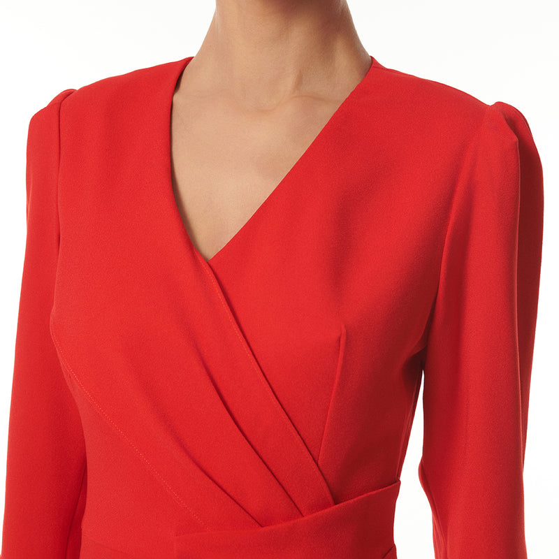 Choice Ruffle-Pleat Detail Maxi Dress Red