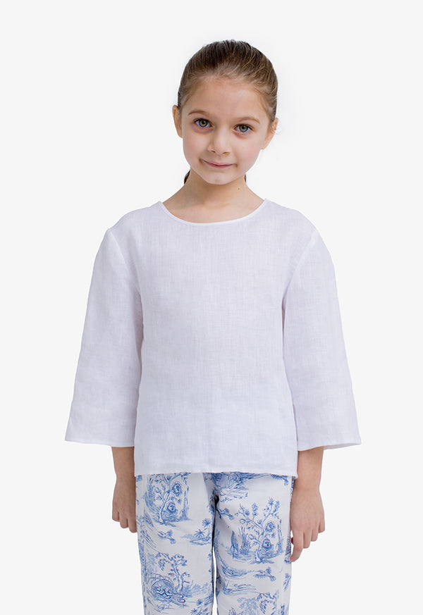 Choice Kids Solid Crew Collar Blouse  Offwhite