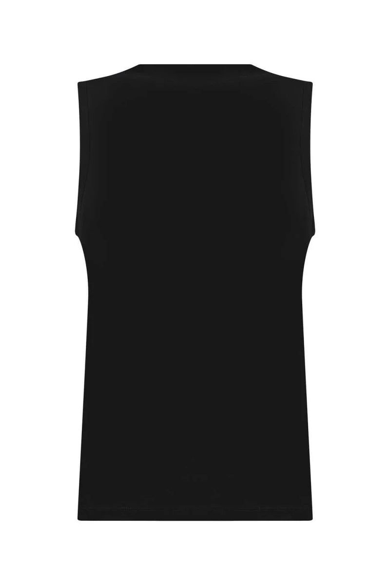 Roman Sleeveless V-Neck T-Shirt Black