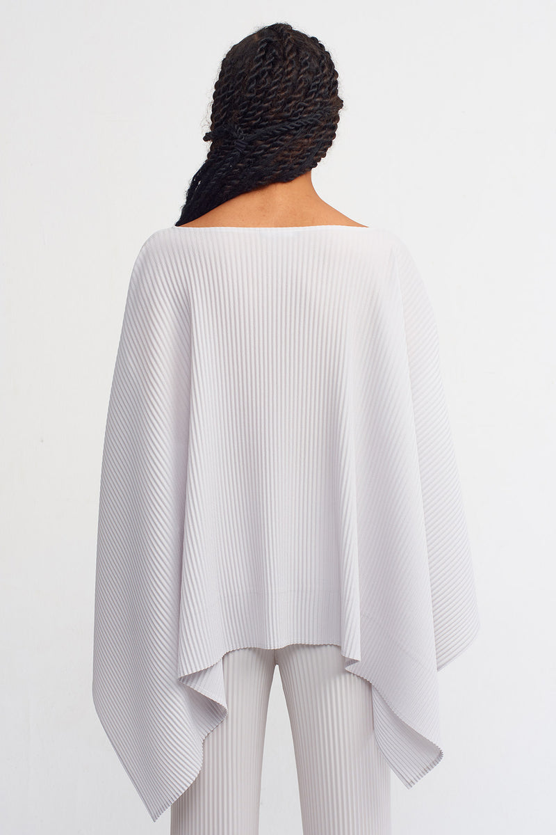 NU Solid Asymmetrical Ribbed Blouse Ice