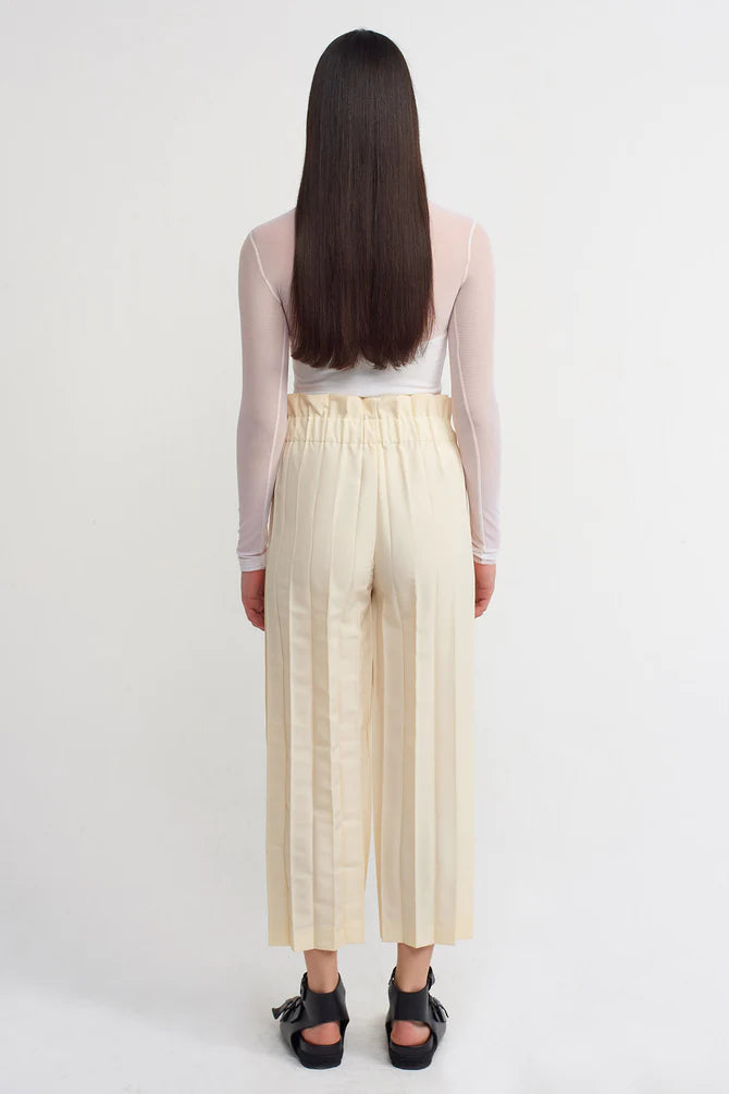 Nu Accordion Pleated Trousers Natural