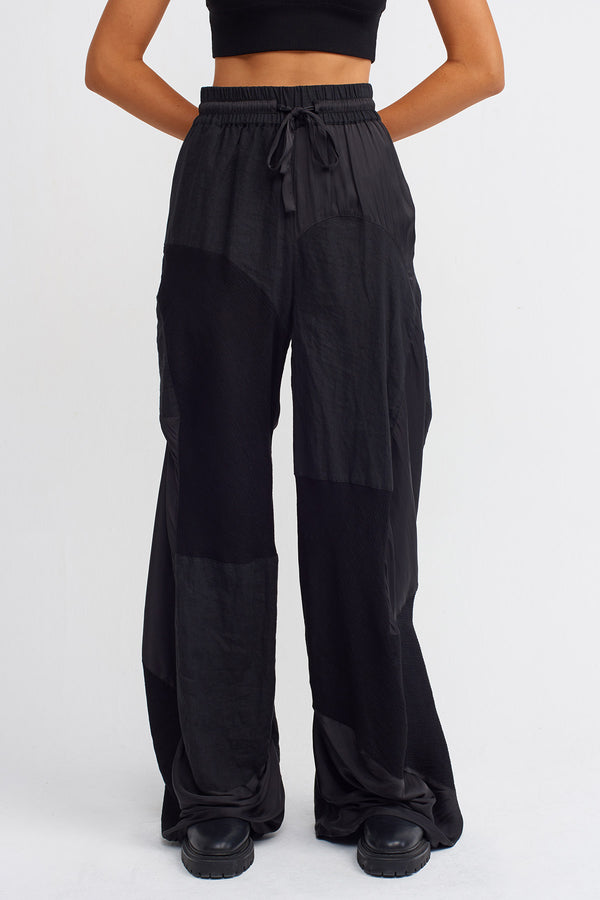 Nu Loose Trousers With Drawstring Detail Black