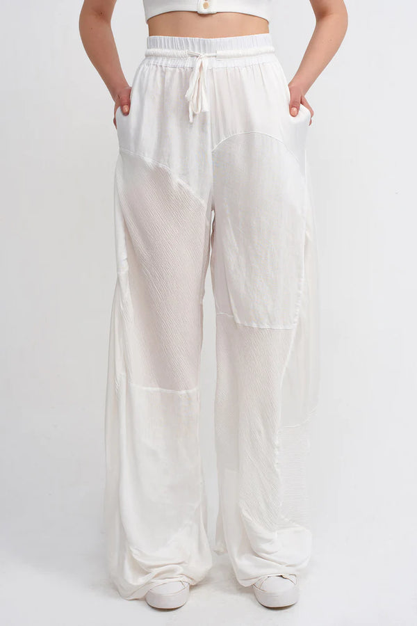 Nu Loose Trousers With Drawstring Detail Off White