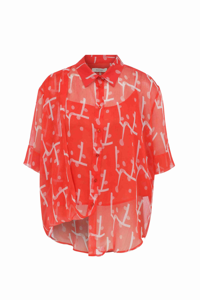Roman Short Sleeve Patterned Shirt Multi Color