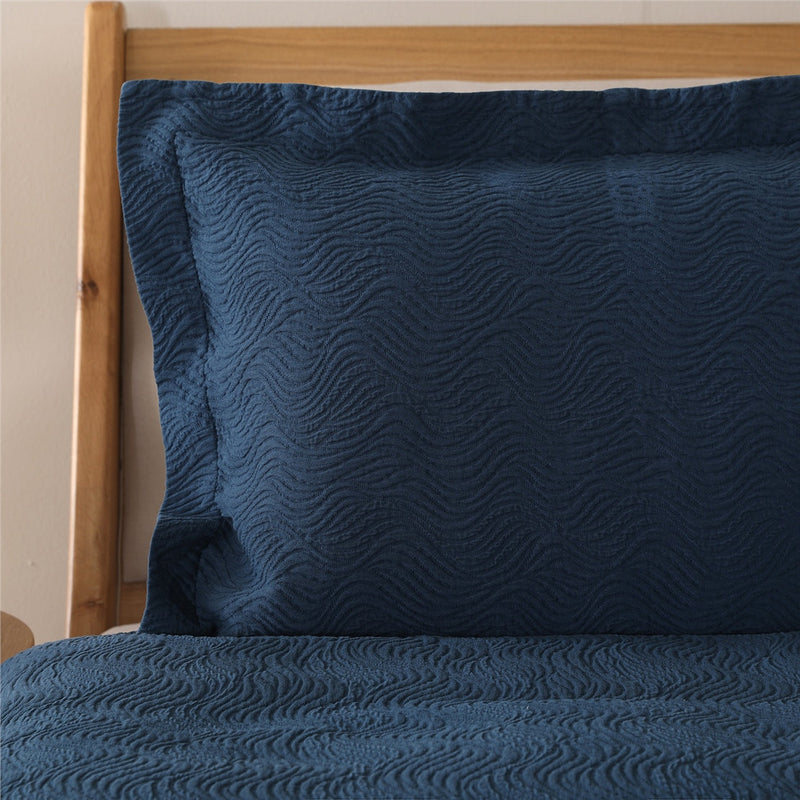 Chakra Jade Bed Cover Set Dbl 240X250Cm Marine Blue