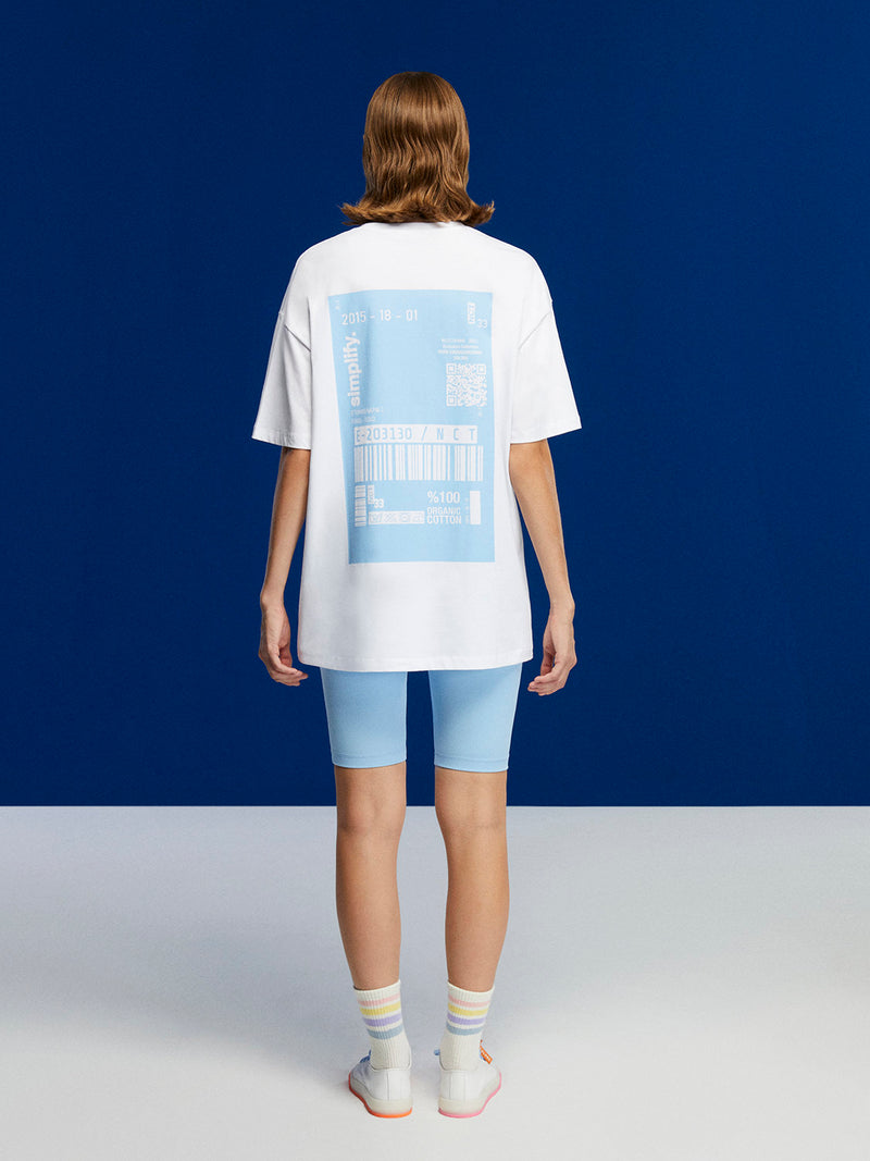 Nocturne Printed Oversized T-Shirt Blue