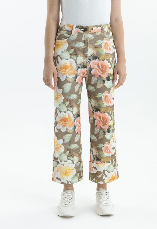 Choice Floral Denim Trouser Multi Color