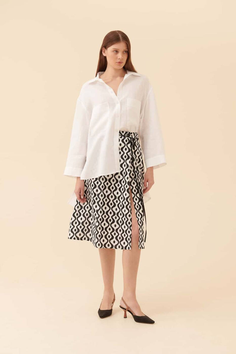 Roman Solid High Low Shirt White